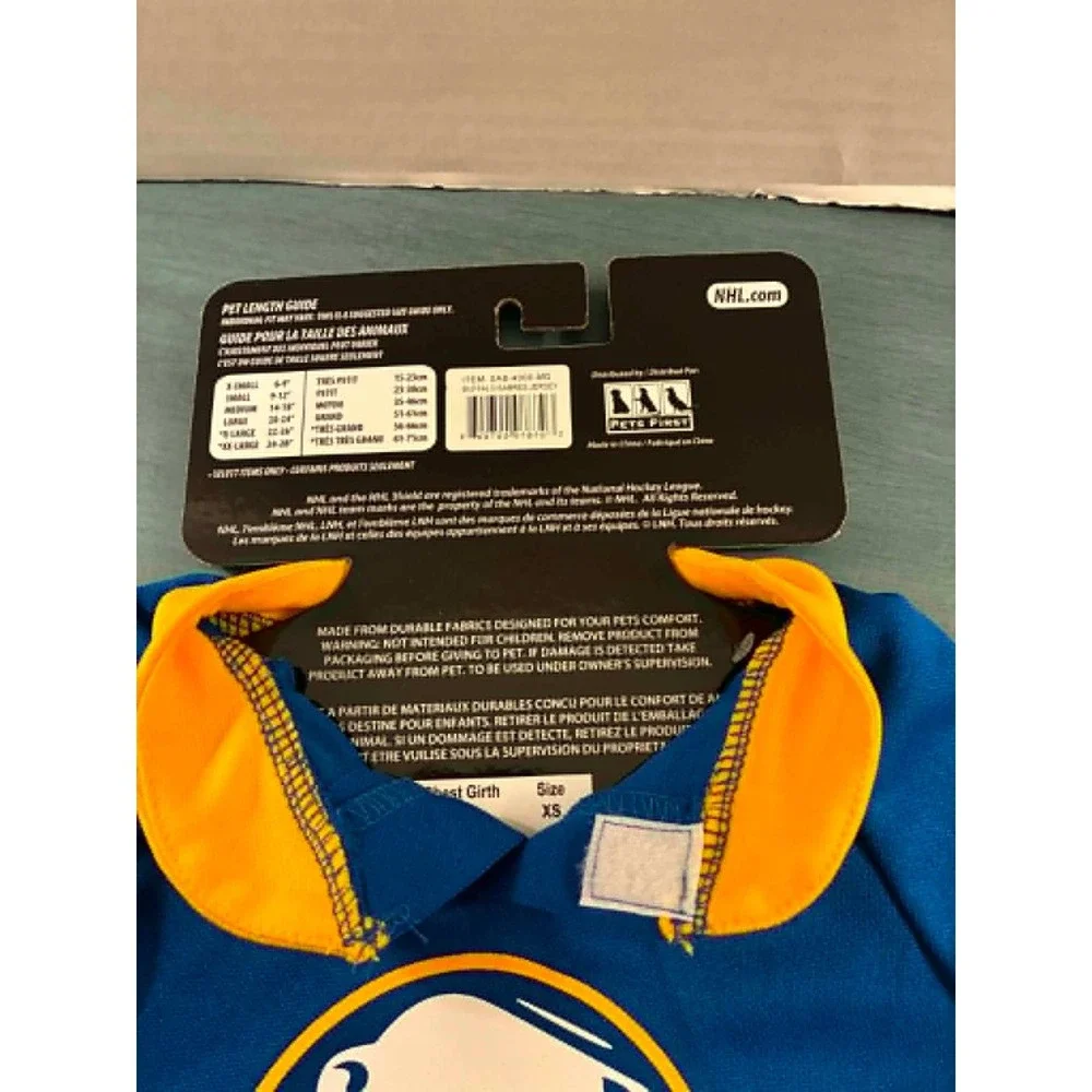 Pets First NHL Buffalo Sabres Dog Jersey Medium Blue New Hockey Pet Apparel
